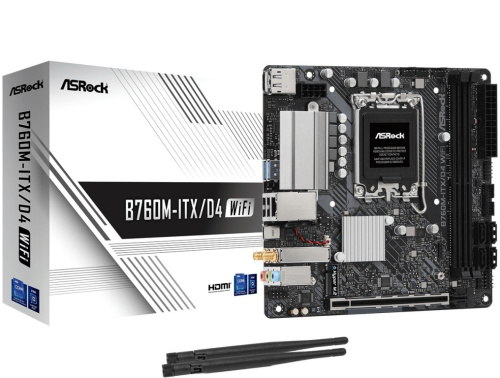 ASRock Emaplaat B760M-ITX D4 WIFI s1700 2DDR4 mITX M.2 USB-C