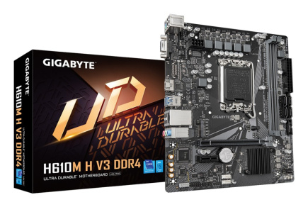 GIGABYTE H610M H V3 DDR4 Emaplaat - Supports Intel Core 14th CPUs, 4+1+1 Hybrid Phases Digital VRM, up to 3200MHz DDR4, 1xPCIe 3.0 M.2, GbE LAN, USB 3.2 Gen 1