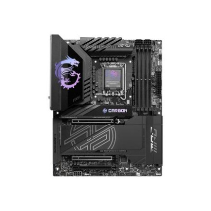 MSI MPG Z890 CARBON WIFI | Processor family Intel | Processor socket LGA1851 | Supported hard disk drive interfaces SATA, M.2 | Number of SATA connectors 4