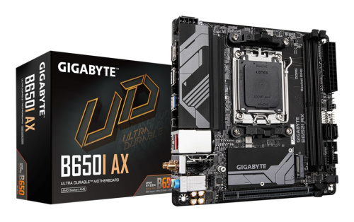 Gigabyte B650I AX 1.0 Processor family AMD Processor socket AM5 DDR5 DIMM Supported hard disk drive interfaces SATA, M.2 Number of SATA connectors 2