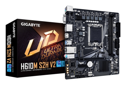 GIGABYTE H610M S2H V2 Emaplaat - Supports Intel Core 14th CPUs, 4+1+1 Hybrid Phases Digital VRM, up to 5600MHz DDR5, 1xPCIe 3.0 M.2, GbE LAN, USB 3.2 Gen 1