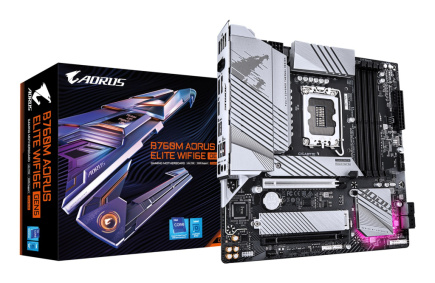 GIGABYTE B760M AORUS ELITE WIFI6E GEN5 Emaplaat - Supports 14th Gen. Intel Core CPUs, 12+1+1 phases VRM, up to 5600MHz DDR5, 2xPCIe 4.0 M.2, Wi-Fi 6E, 2.5 GbE LAN, USB 3.2 Gen 2x2