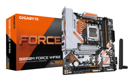 GIGABYTE B850M FORCE WIFI6E Emaplaat - AMD Ryzen 9000 Series CPUs, 8+2+2 Phases Digital VRM, up to 9600MHz DDR5 (OC), 1xPCIe 5.0 + 2xPCIe 4.0 M.2, Wi-Fi 6E, 2.5 GbE LAN, USB 3.2 Gen 2