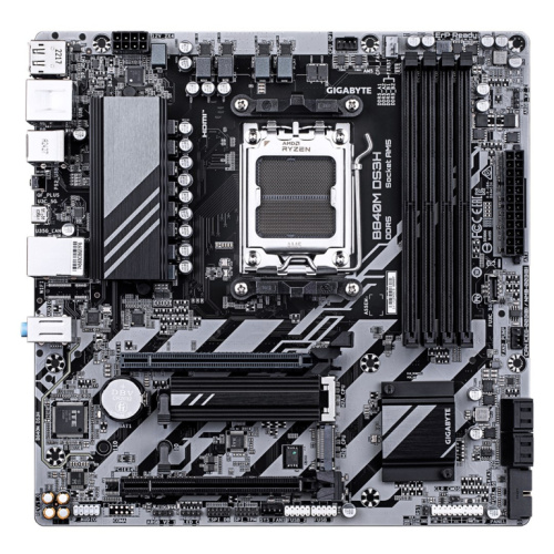 GIGABYTE B840M DS3H Emaplaat - AMD Ryzen 9000 CPUs, 8+2+2 Phases VRM, up to 8200MHz DDR5, 2xPCIe 4.0 M.2, 2.5GbE LAN, USB 3.2 Gen 1