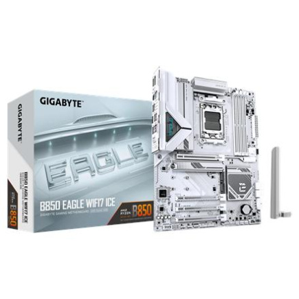 Gigabyte B850 EAGLE WF7 ICE | Processor family AMD | Processor socket AM5 | DDR5 | Supported hard disk drive interfaces SATA, M.2 | Number of SATA connectors 4