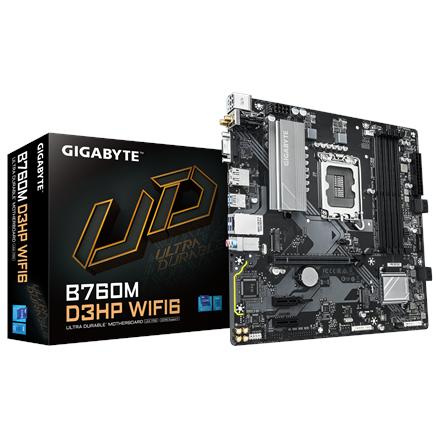 Gigabyte B760M D3HP WIFI6 | Processor family Intel | Processor socket LGA1700 | DDR5 | Supported hard disk drive interfaces M.2, SATA | Number of SATA connectors 4