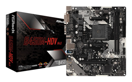 Asrock B450M-HDV R4.0 AMD B450 Socket AM4 micro ATX Asrock B450M-HDV R4.0 AMD B450 Socket AM4 micro ATX