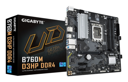 GIGABYTE B760M D3HP DDR4 Emaplaat - Supports Intel Core 14th Gen CPUs, 4+1+1 Phases Digital VRM, up to 5333MHz DDR4 (OC), 2xPCIe 4.0 M.2, GbE LAN, USB 3.2 Gen1