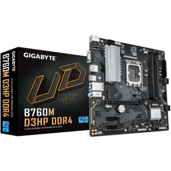 Gigabyte B760M D3Hp DDR4 - Motherboard - micro ATX - LGA1700 Socket - B760 Chipset - USB-C 3.2 Gen 1, USB 3.2 Gen 1 - Gigabit LAN - onboard graphics (CPU required) - HD Audio (8-channel) 