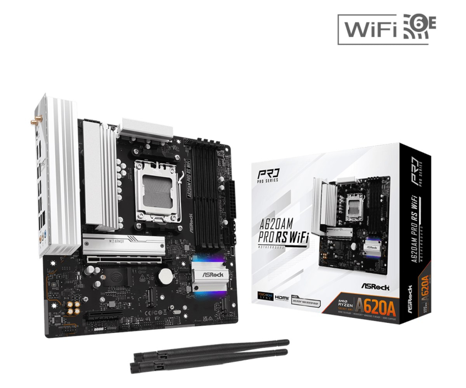 Tootefoto - ASRock A620AM Pro RS WiFi AM5 mATX HDMI/DP DDR5 retail