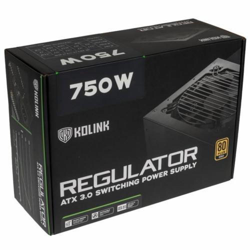 Kolink Regulator 80 PLUS Gold PSU, ATX 3.0, PCIe 5.0, modular - 750 Watts