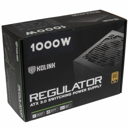 Kolink Regulator 80 PLUS Gold PSU, ATX 3.0, PCIe 5.0, modular - 1000 Watts