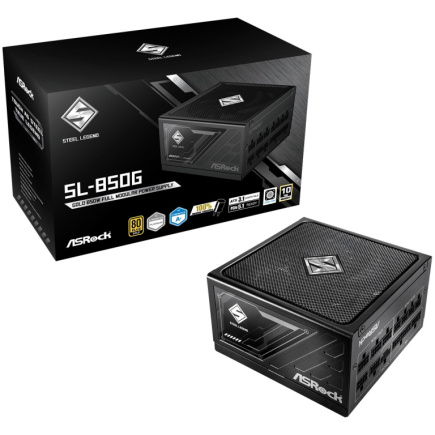850W ASRock Steel Legend SL-850G 850W ATX 80+ Gold Black retail