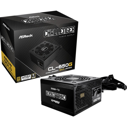650W ASRock Challenger Series CL-650G 650W ATX 80+ Gold Black retail