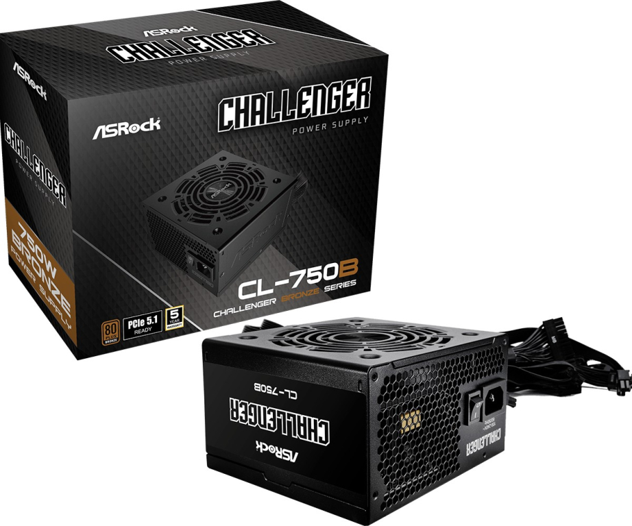 Tootefoto - Asrock Challenger CL-750B Strømforsyning 850Watt